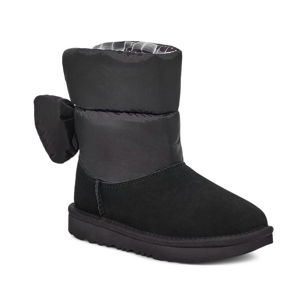 NIB UGG TODDLER BAILEY BOW SUEDE PUFFER WINTER SNOW BOOTS BLACK